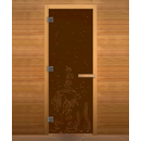 Дверь стекло  Бронза Матовая "РЫБКА" 190х70 (8мм, 3 петли 710 CR) (ОСИНА) Лев, изображение 2