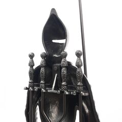Набор каминный D98051BK Рыцарь большой (4 предмета, 110 см, черный), на подставке, изображение 4