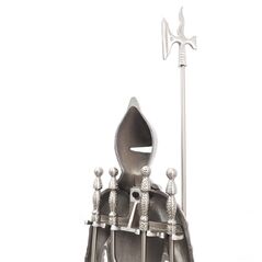 Набор каминный D98051AS Рыцарь большой (4 предмета, 110 см, серебро), на подставке, изображение 4