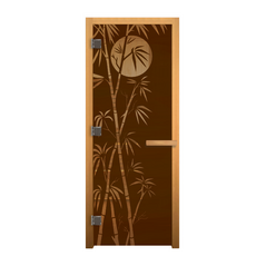 Дверь стекло  Бронза Матовая "БАМБУК" 190х70 (8мм, 3 петли 710 CR) (ОСИНА) Пр
