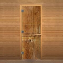 Дверь стекло ДЕКОР "ДЕРЕВО" СТАНДАРТ 190х70 (8мм, 3 петли 710 CR) (ОСИНА), изображение 3