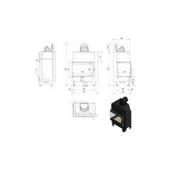 Каминная топка стальная MBM/L/BS/SG (гнутое стекло слева) (10 кВт), изображение 5