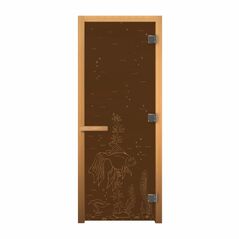 Дверь стекло  Бронза Матовая "РЫБКА" 190х70 (8мм, 3 петли 710 CR) (ОСИНА) Пр