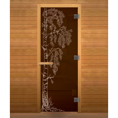 Дверь стекло  Бронза "БЕРЁЗКА" 190х70 (8мм, 3 петли 710 CR) (ОСИНА) Пр, изображение 2