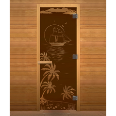 Дверь стекло  Бронза Матовая "ЛАГУНА" 190х70 (8мм, 3 петли 710 CR) (ОСИНА) Пр, изображение 2