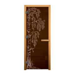Дверь стекло  Бронза "БЕРЁЗКА" 190х70 (8мм, 3 петли 710 CR) (ОСИНА) Лев, изображение 2