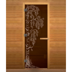 Дверь стекло  Бронза "БЕРЁЗКА" 190х70 (8мм, 3 петли 710 CR) (ОСИНА) Лев, изображение 4