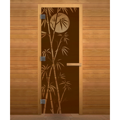 Дверь стекло  Бронза Матовая "БАМБУК" 190х70 (8мм, 3 петли 710 CR) (ОСИНА) Пр, изображение 3