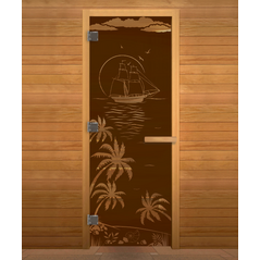Дверь стекло  Бронза Матовая "ЛАГУНА" 190х70 (8мм, 3 петли 710 CR) (ОСИНА) Лев