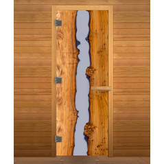 Дверь стекло ДЕКОР "СЛЭБ" ЛЮКС 190х70 (8мм, 3 петли 710 CR) (ОСИНА), изображение 4