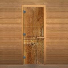 Дверь стекло ДЕКОР "ДЕРЕВО" СТАНДАРТ 190х70 (8мм, 3 петли 710 CR) (ОСИНА), изображение 4
