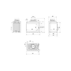 Каминная топка SIMPLE/M/S/L/BS (угловое стекло слева) (SMART), изображение 5