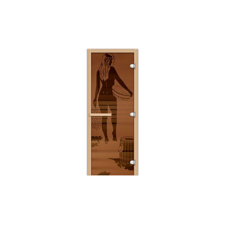 Дверь 1835х620 (1,9х0,7), Цвет/Рисунок : Бронза матовая/Банщица