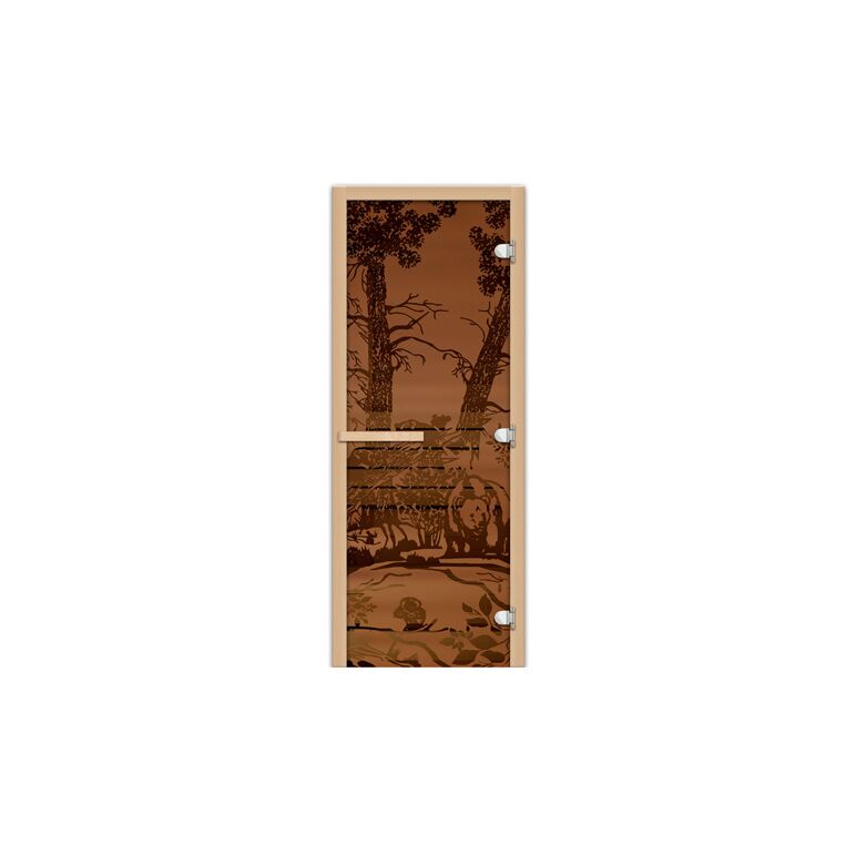 Дверь 1835х620 (1,9х0,7), Цвет/Рисунок : Бронза матовая/Мишки