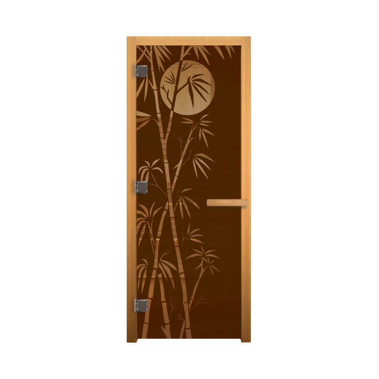 Дверь стекло  Бронза Матовая "БАМБУК" 190х70 (8мм, 3 петли 710 CR) (ОСИНА) Пр