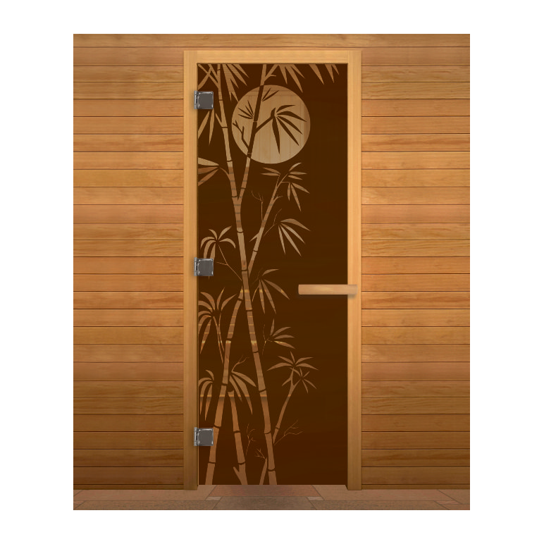 Дверь стекло  Бронза Матовая "БАМБУК" 190х70 (8мм, 3 петли 710 CR) (ОСИНА) Пр, изображение 3