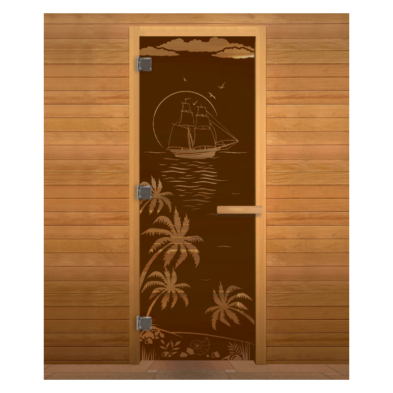 Дверь стекло  Бронза Матовая "ЛАГУНА" 190х70 (8мм, 3 петли 710 CR) (ОСИНА) Лев, изображение 3