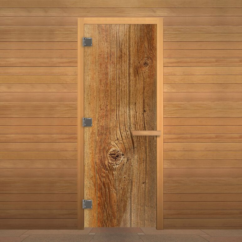 Дверь стекло ДЕКОР "ДЕРЕВО" ЛЮКС 190х70 (8мм, 3 петли 710 CR) (ОСИНА), изображение 4